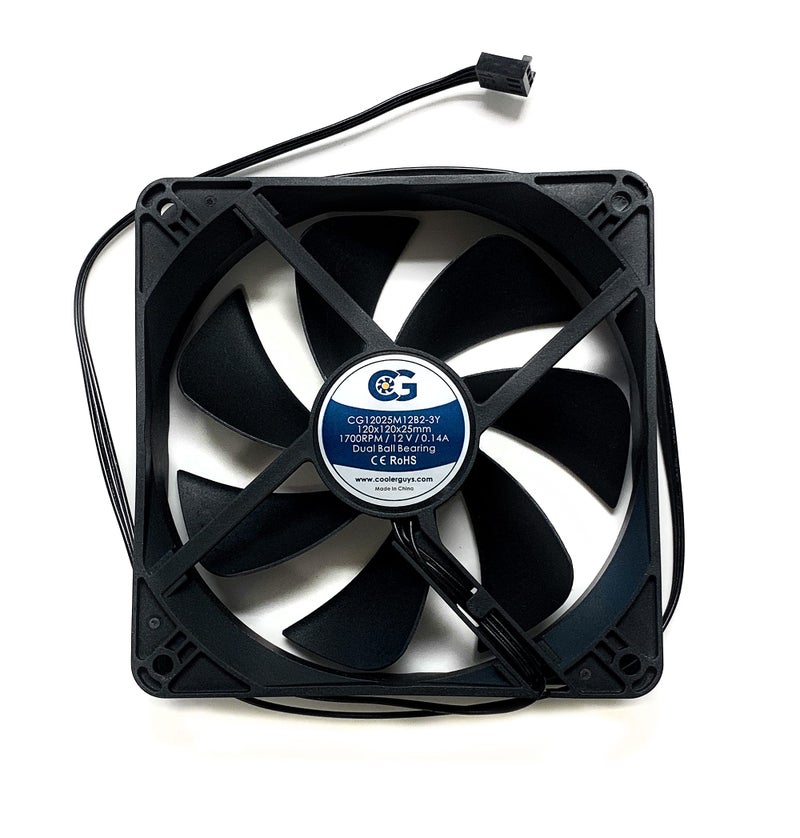 Coolerguys Dual Ball Bearing 12v 3pin Fan (120x25mm, Medium Speed)